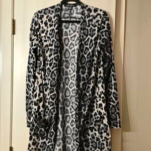 Hawthorne Leopard Print Open Front Cardigan | XL